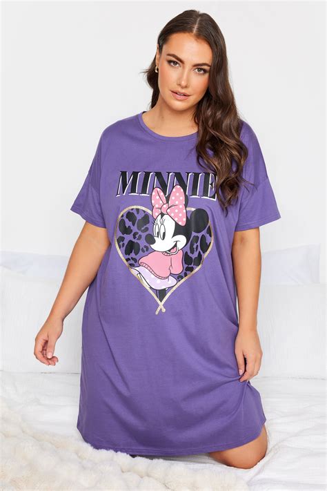 Disney Plus Size Purple Minnie Mouse Heart Sleep Tee Nightdress Yours