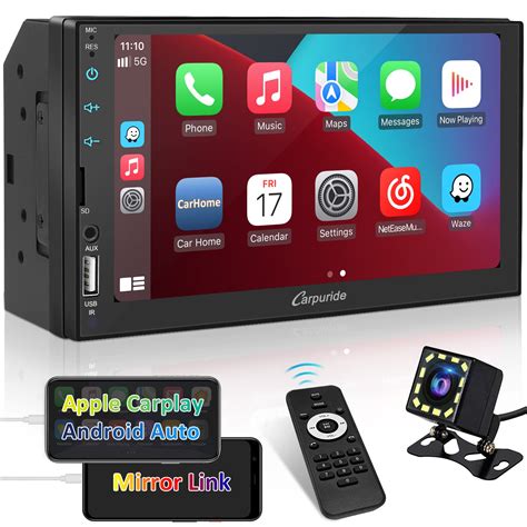 Buy CARPURIDE Double Din Car Stereo With Apple Carplay Android Auto