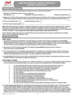 Fillable Online SEAFARER MEDICAL REPORT FORM ML5 AND ML5 CERTIFICATE