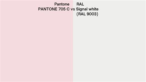 Pantone 705 C Vs Ral Signal White Ral 9003 Side By Side Comparison