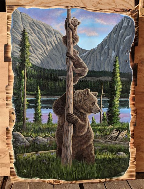 grizzly bear and cub painting Archives - Montana Pallet Paintings