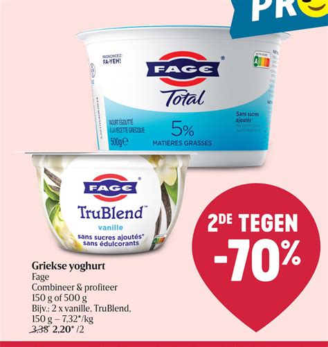 Griekse Yoghurt Fage 150g Promotie Bij Delhaize