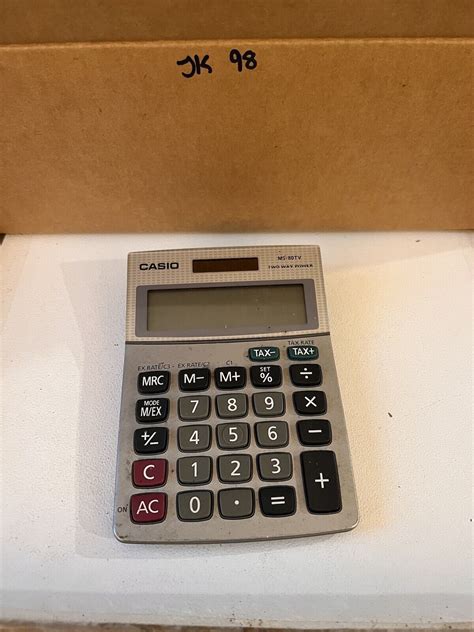 Casio Ms 80tv Power Solar Desktop Calculator Tested Works Vintage 2 Way