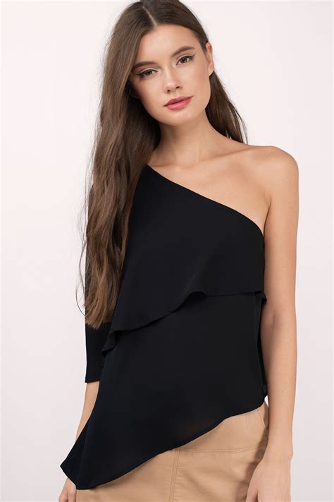 Lee One Shoulder Blouse One Shoulder Blouse Crop Tops Women One