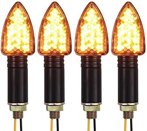 Justech 4PCs Turn Signal Light Universal Waterproof Motorcycle 15LEDs