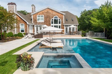 Modern Hamptons Pool Design Includes Space For Entertaining The