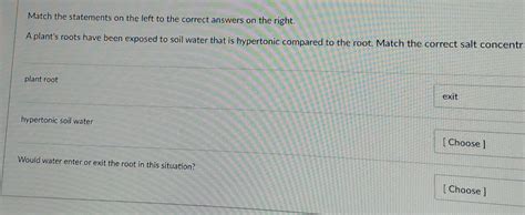 Solved Match The Statements On The Left To The Correct Chegg