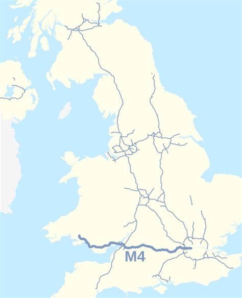 Image: M4 motorway (Great Britain) map