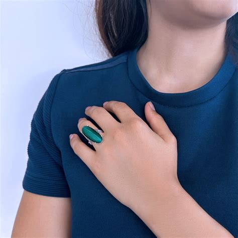 Bague Argent Malachite Maty