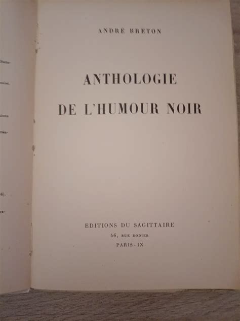 André Breton Anthologie De Lhumour Noir 1940 Catawiki