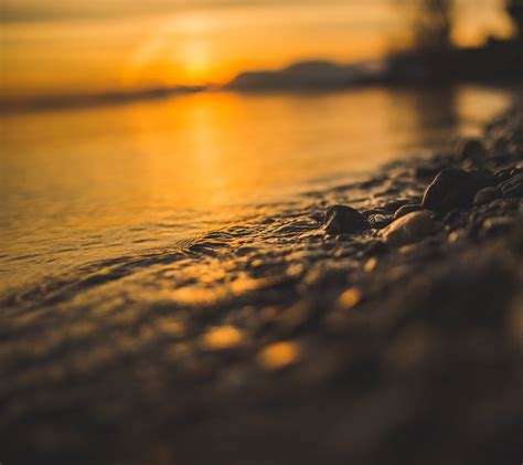 Wallpaper Sunlight Sunset Sea Water Rock Nature Shore Sand Reflection Sky Sunrise