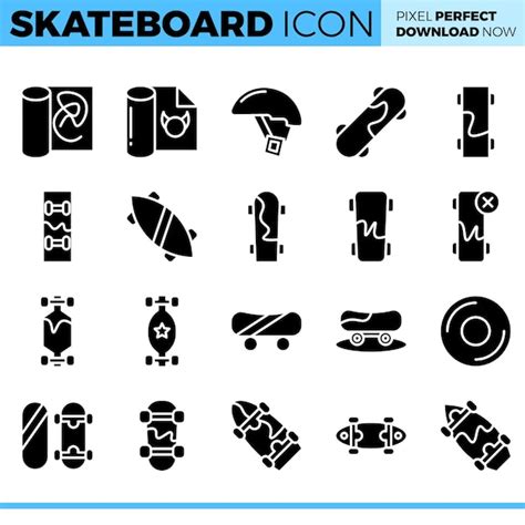 Premium Vector Vector Skateboard Icon Set