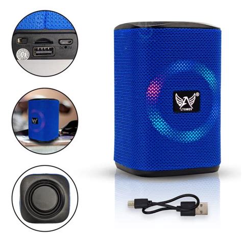 Mini Speaker Caixa De Som Bluetooth Led Rgb Cabo Usb Altomex Caixa