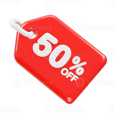 50 Percent Off Discount Sale Icon 3d Render Illustration 34911687 Png