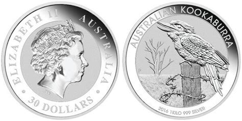 30 Dollars Elizabeth II 4th Portrait Australian Kookaburra