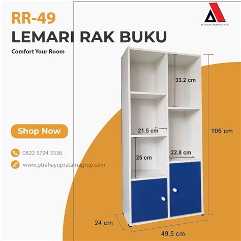 Lemari Rak Buku Serbaguna Loker Dokumen Kantor Kayu Rak Pintu