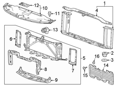 Chevrolet Tahoe Radiator Support Splash Shield SHUTTER 23497751 GM