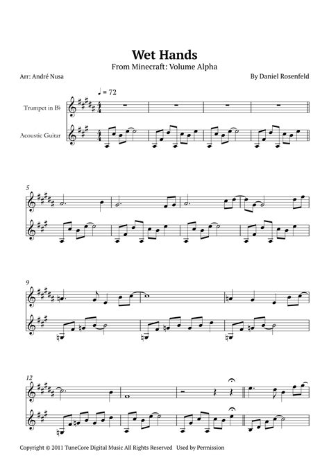 Wet Hands Arr André Nusa By C418 Sheet Music For Instrumental Duet