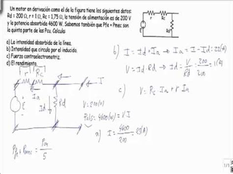 Maquinas Electricas Motor En Derivacion Calcular Intensidad Y