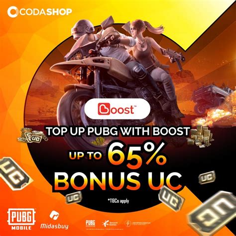 Get Up To Bonus Pubg Mobile Uc When You Pay With Boost Codashop