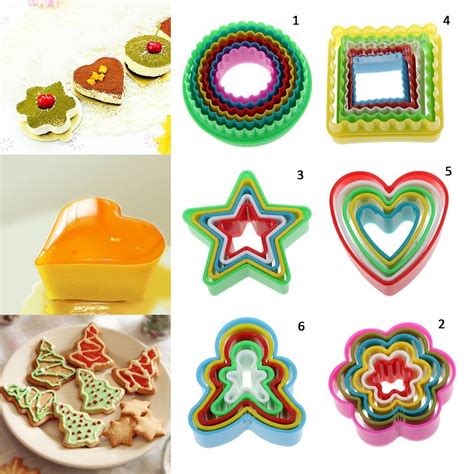 Set Of 5 Or 6pcs Colorful Cookies Fondant Cake Decorating Sugarcraft