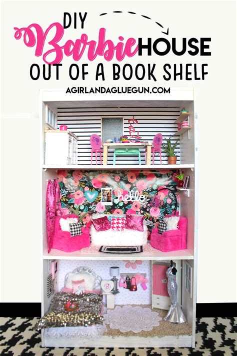 Barbie House out of a cheap bookcase! - A girl and a glue gun