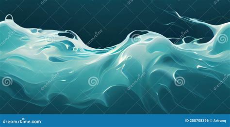 Waves Splashes And Drops On The Blue Water Surface Seamless Liquid