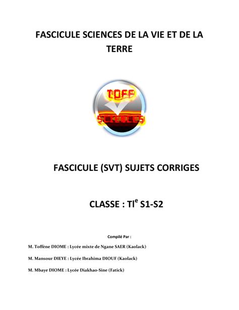 Fascicule Svt Terminale S A Telecharger Gratuitement En Pdf Sama Hot