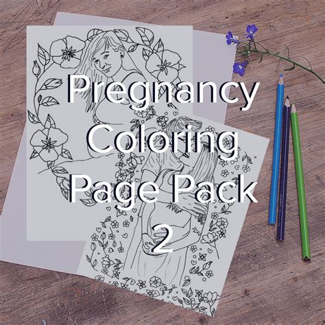 Pregnancy Coloring Page Pack Two Voices Of Eve