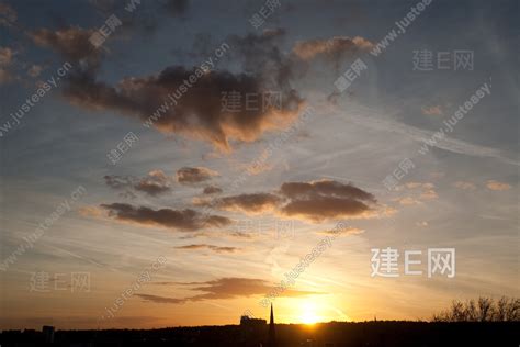 城市天空黄昏夕阳外景贴图3d贴图下载 Id105993967 建e室内设计网