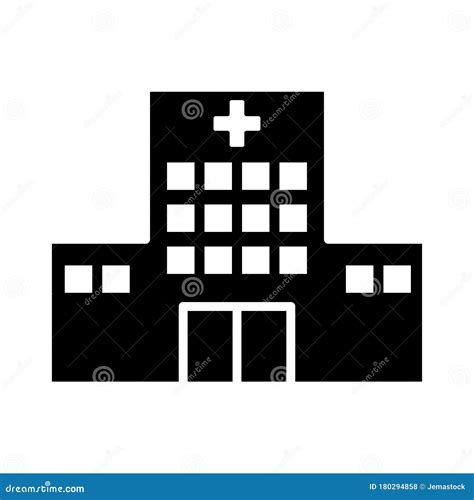 Hospital Building Silhouette Style Icon Stock Vector Illustration Of