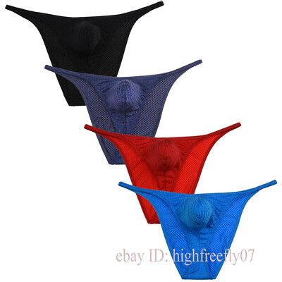 Men Smooth Silky Bulge Brazilian Bikini Underwear Contoured Pouch