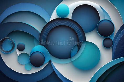 Fondo Abstracto Elegante Con C Rculos Superpuestos En Tonos Azules