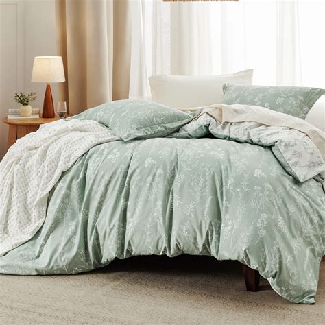 Bedsure Cal King Comforter Set Sage Green Comforter Cute Floral