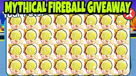 Live Yeet Pet Simulator X Free Mythical Fireball Giveaway Pet Sim X