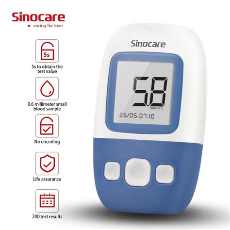 Sinocare Automatic Non Invasive Blood Glucose Meter Strips Kit