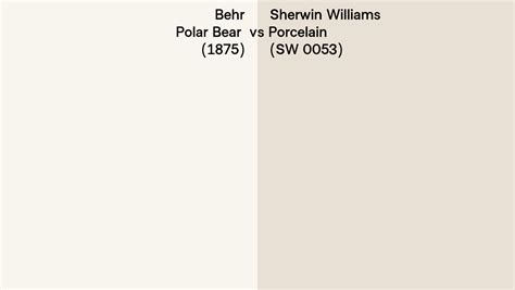 Behr Polar Bear 1875 Vs Sherwin Williams Porcelain SW 0053 Side By