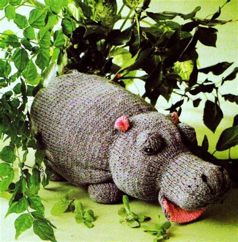 Toy Knitting Pattern Vintage Pattern Hippo Stuffed Animal Etsy