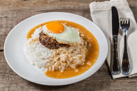 Loco Moco Traditional Hawaiian Cuisine Stock Photo Image Of Dish