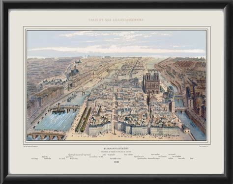 Paris France 1840 (9) Restored Map | Vintage City Maps