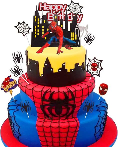 Ntgfu Spiderman Tortendeko St Ck Happy Birthday Tortendeko