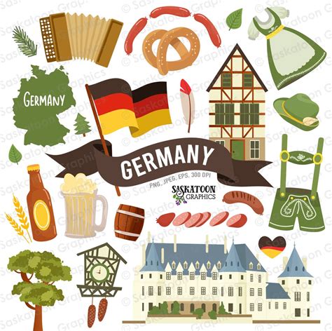 Germany Travel Clip Art German Flag European Continent World Country ...