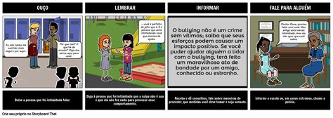 Bullying Quatro A Es Que Voc Pode Fazer Storyboard