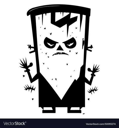 Halloween frankenstein scary sketch draw Vector Image