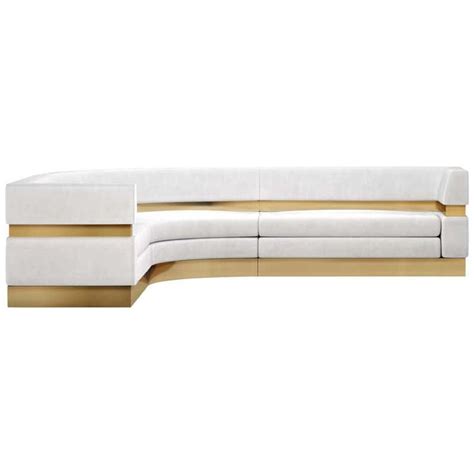 CARDIN SECTIONAL Modern Leather Sectional Sofa With Metal Inlay And