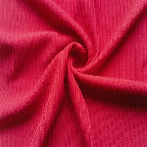 Polyester Spandex Stretch Rib Knitted Fabric Rib Fabric And