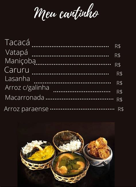 Menu Em Restaurante Meu Cantinho Bel M