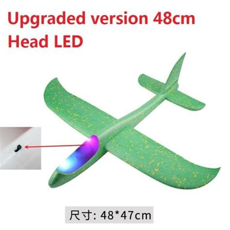 LED Vert 48cm Jet De Main Avion Epp Mousse En Plein Air Lancement