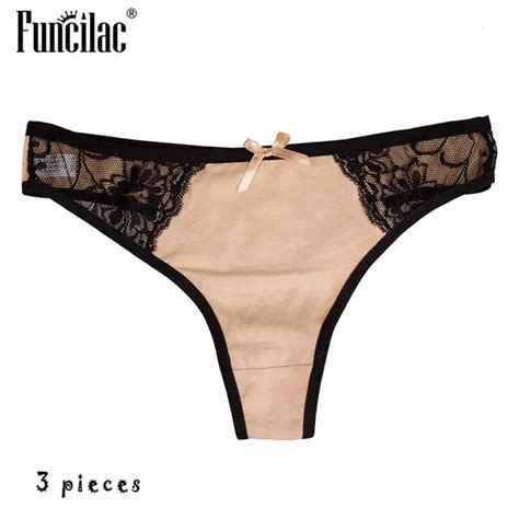 Funcilac Womens Thongs Transparen Sexy Patchwork Lace G Strings Girls