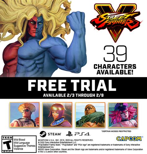 Street Fighter V PC PS4 terá teste gratuito para promover a Champion